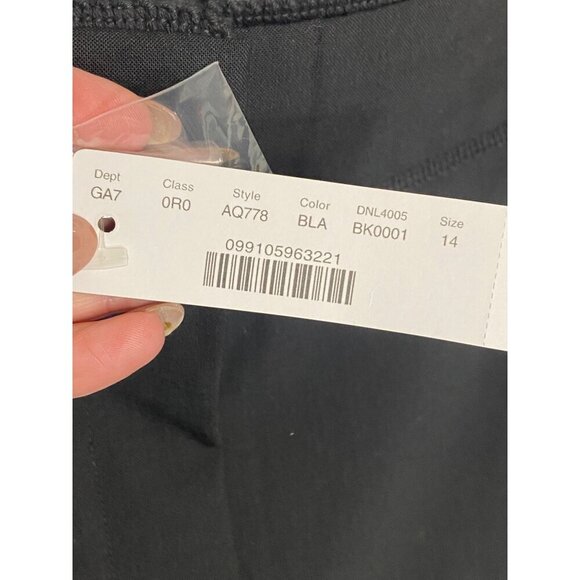 NWT J. Crew Crochet-Trimmed Pleated Black Trouser Pants-sz 14 - Picture 6 of 11